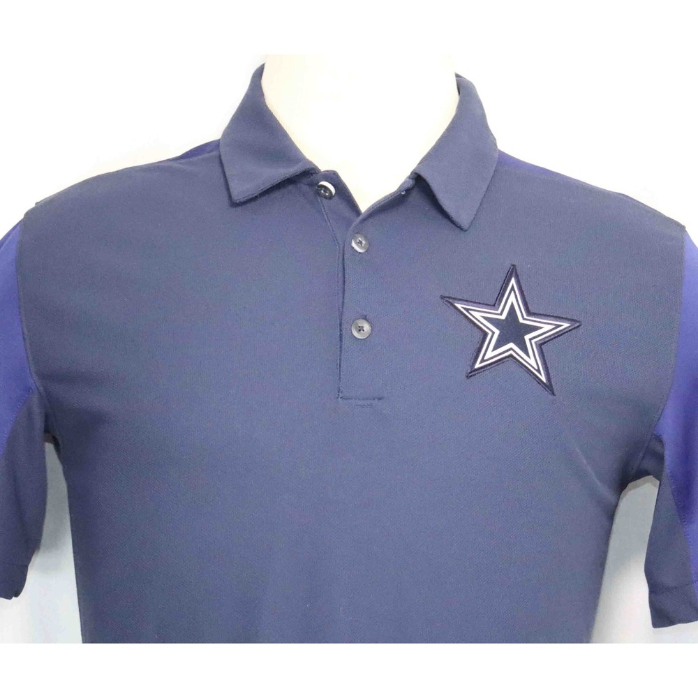 NIKE Dri Fit Dallas Cowboys NFL Equipment Training 2-tone Polo Shirt Mens Size M - Picture 2 of 5